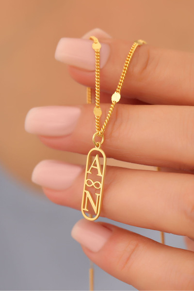 Nox Jewelry 925 Ayar Gümüş Kişiye Özel Sonsuzluk Temalı Harf Kolye -  CN00372