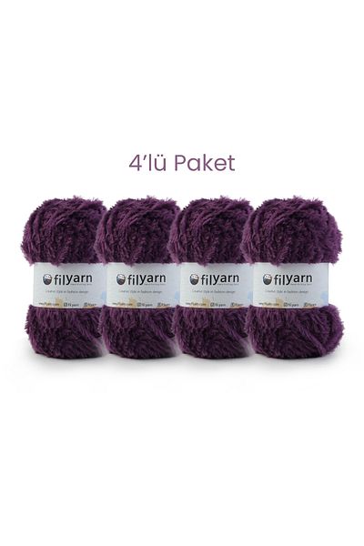 Filyarn Wildcat Σετ 4 - Πλεκτό νήμα με γένια για μωρό και γάτα, νήμα με πούπουλα, χειροποίητα υλικά από μαλακό γούνινο νήμα