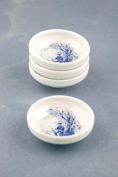 Bursa Porselen Dekor Blue English 4 Piece Porcelain Delight Bowl/Cookie Bowl