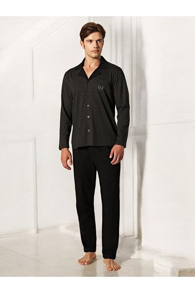 Pijadore Men's Buttoned Front, Cotton, Oversize Pajama Set