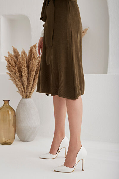 AYAKKABI PRENSİ White White Matte Women's Stiletto, High Heels