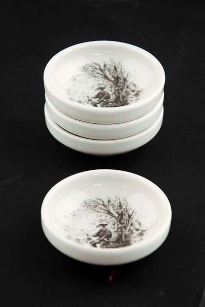 Bursa Porselen Dekor Black British 4 Piece Porcelain Delight Bowl/Cookie Bowl