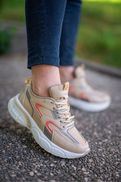 OBAY LİFE Γυναικεία Κρέμα Lightning Orthopedic Daily Sneaker Αθλητικά Παπούτσια NBR1002