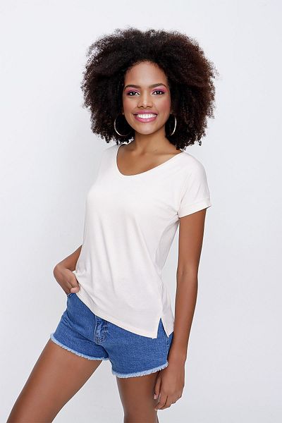 TENA Tricou casual, larg, cu decolteu în V, de piatră