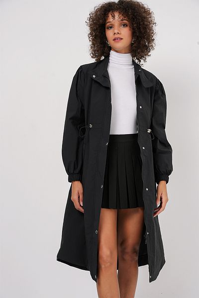 Bigdart 5939 Gefütterter langer Trenchcoat – Schwarz
