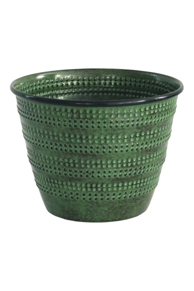 Robert Allen وعاء معدني مرصوف بالحصى مع فتحات تصريف كالي 6 بوصات