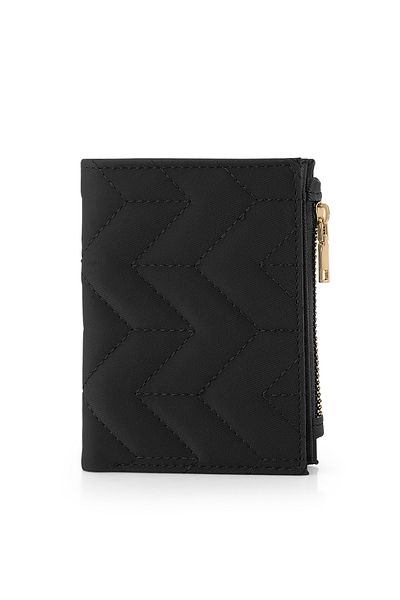 Polo Air Black Embroidery Patterned - Zippered Women's Wallet Czn-705-S