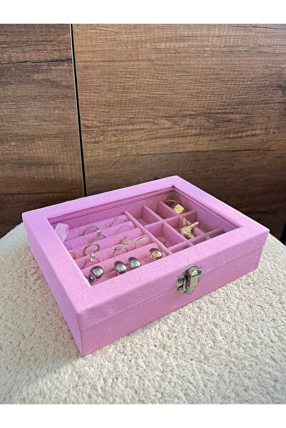 Genel Markalar Şeffaf Bölmeli Lüx Mücevher Düzenleyici Takı Kutusu Yüzük Kolye Küpe Bileklik Organizeri