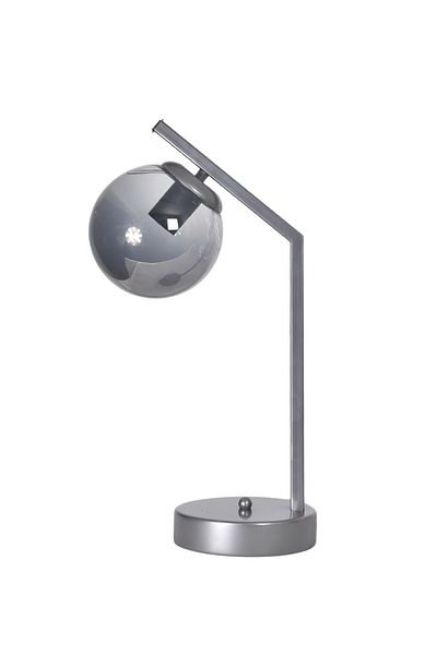 Modavize Luxury Modern Design - Gray Metal Smoked Glass Lampshade and Table Lamp