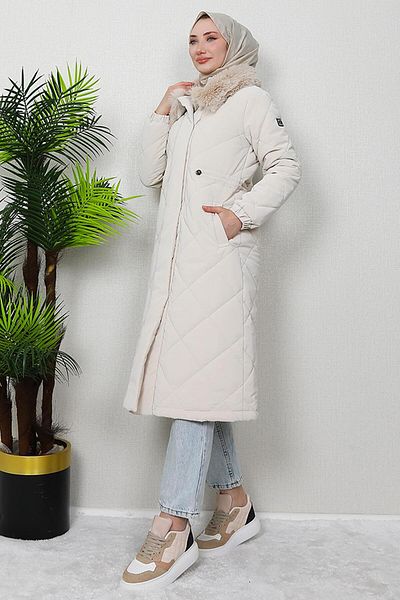 giz astore Cream Inflatable Anorak Coat