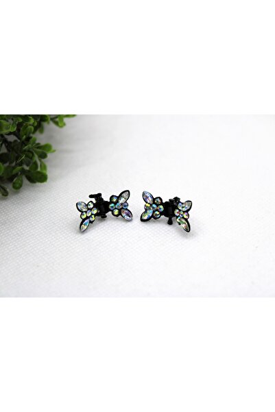 Tezcan Aksesuar Малка катарама с пеперуда и камък, комплект от 2 броя