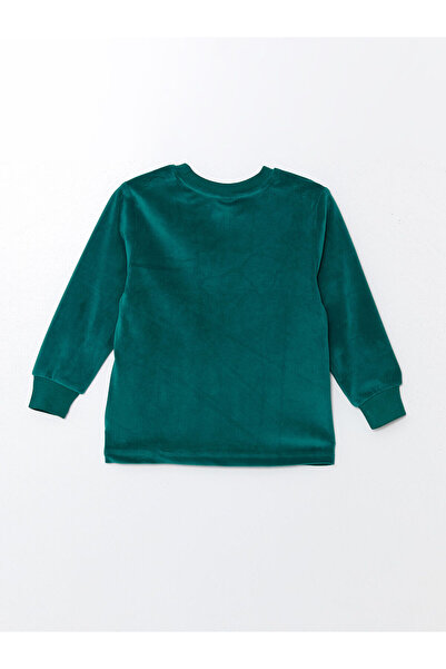 LC Waikiki Lcw Crew Neck Dlouhý rukáv Sametové chlapecké pyžamo Set