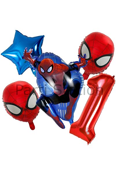 Parti Station Örümcek Adam Spiderman 1 Yaş Doğum Günü Balon Set Spiderman Kon...