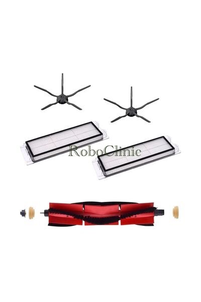 Roboclinic Roborock S6 Maxv - مكنسة كهربائية روبوتية سوداء، مجموعة قطع غيار م...