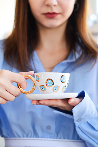 Özce Art Ceramic Atelier سلسلة نزار آيس نزار منقوشة بالذهب عيار 24 قيراط مفصل...