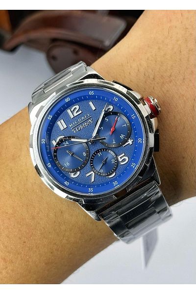 MICHAEL TOMMY 5 Atm Waterproof Steel Case Leather Cord Men's Wristwatch