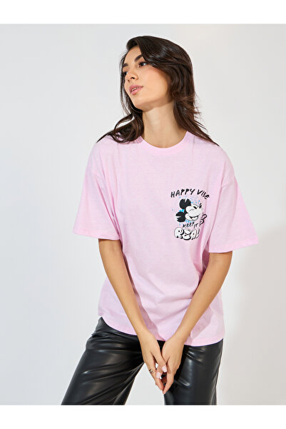Styli Mickey Mouse Happy Vibe Graphic Oversized T-Shirt