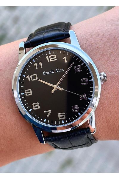 Frank Alex Men's Leather Cord Wristwatch