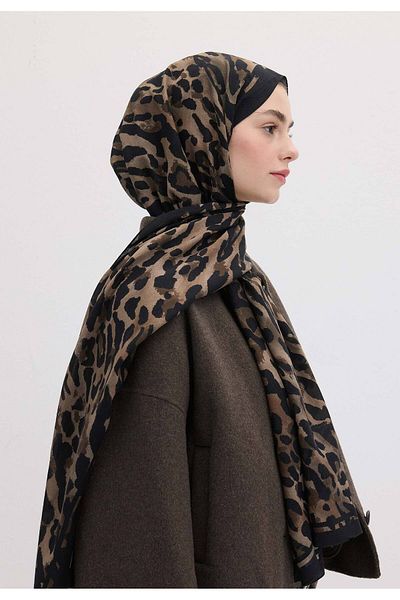 Fresh Leopard Patterned Earth Shawl