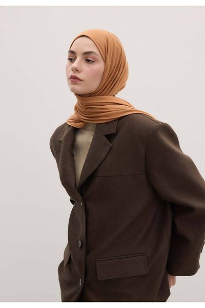 Fresh Bamboo Combed Shawl - Cinnamon Shell Patterned