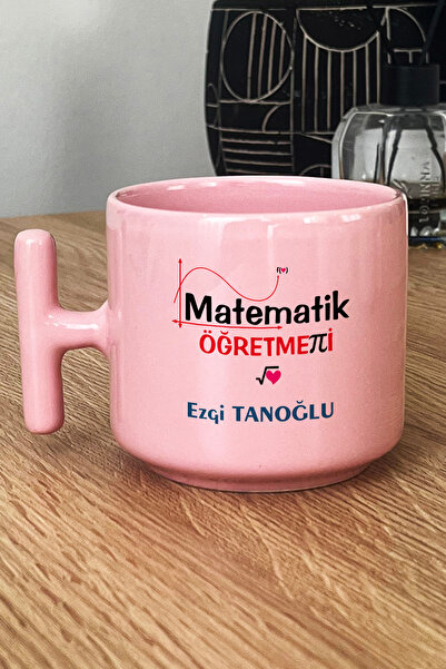 Hedizu Kişiye Özel Matematik Öğretmeni -3- Pastel T Kulplu Kupa Bardak Pembe ...