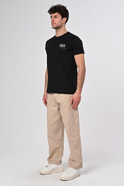 Dembu Sabır Zafer Tasarım Bisiklet Yaka Siyah Pamuk T-shirt 22'