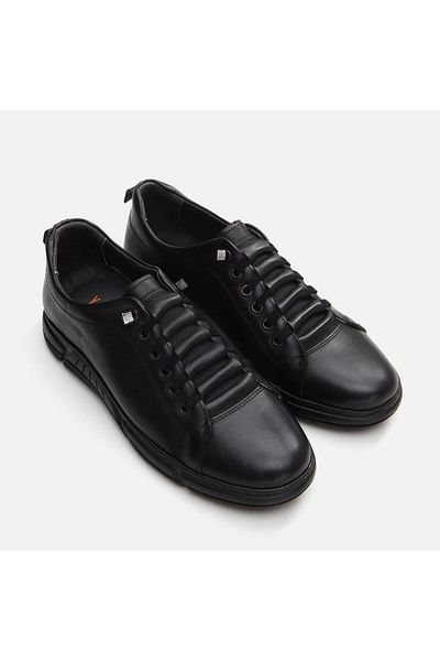 Yaya by Hotiç Schwarze Herren-Sportschuhe aus echtem Leder