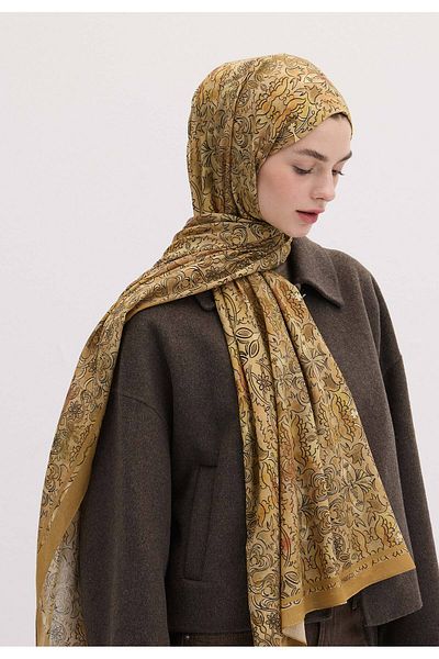Fresh Hesperia Patterned Shawl - Mustard