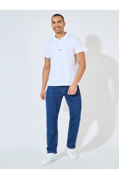 Styli Minimal Print Heavy Cotton Jersey Regular Polo