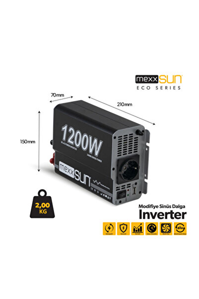 Genel Markalar Modifiye sinüs 12V 1200W inverter