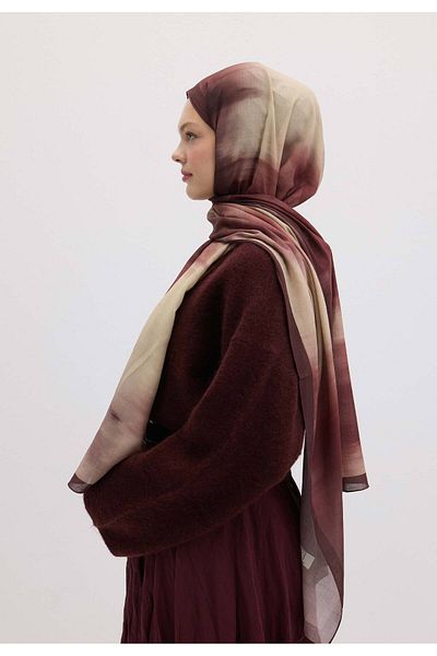 Fresh Plum Decay - Tie-Dye Patterned Shawl