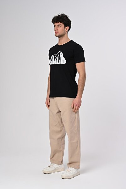 Dembu Uhud Tasarım Siyah Pamuk T-shirt