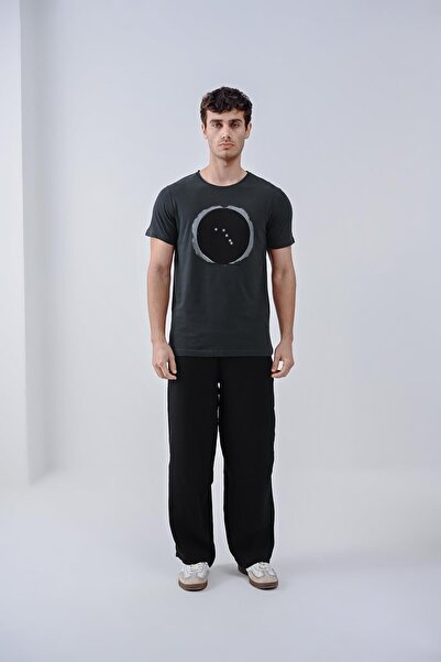 Dembu Dünya Tasarım Pamuk Antrasit T-shirt