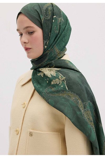 Fresh Green Daria Patterned Leather Shawl