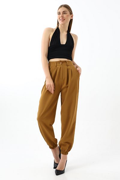 Winmoda34 Pantaloni din țesătură pentru bărbați pentru femei, cu picioare elastice