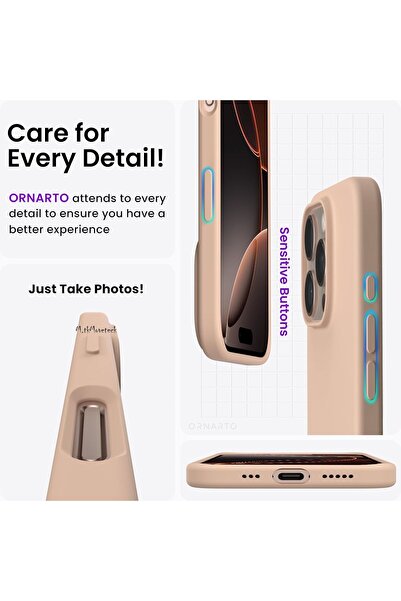 m.tk moveteck iPhone 16 Pro Compatible Case Launch Camera Protruding Protection Velvet Inside Soft Colored Silicone