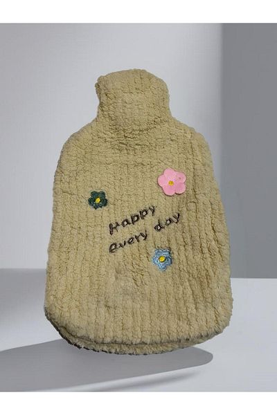 Layrol Emoji Warm Water Bag with Plush Case 2 Lt Handheld Warm Water Bag with Pocket