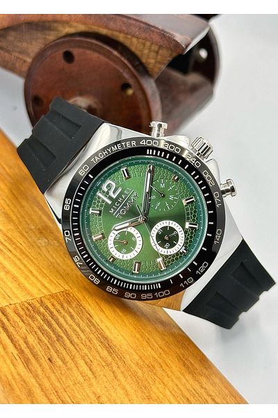 MICHAEL TOMMY 5 Atm Waterproof Steel Case Silicone Cord Men's Wristwatch