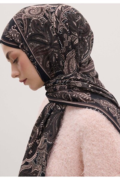 Fresh Cocoa Colored Dark Vintage Patterned Shawl