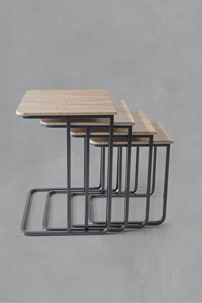 Veys Sehpa Statik Vegas Zigon Sehpa - Taş Desen