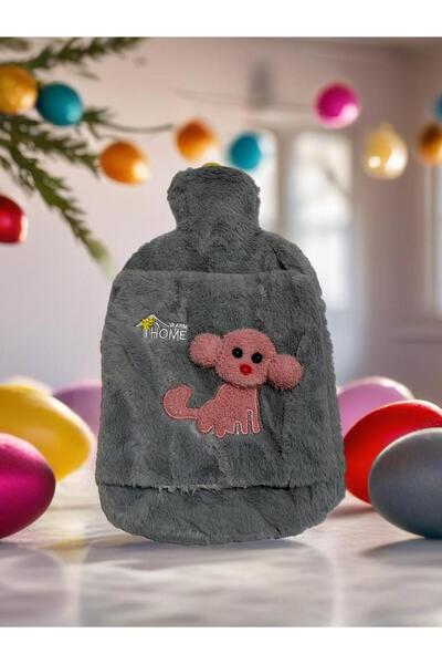 Layrol Peluş Kılıflı Köpek Emojili Sıcak Su Torbası 2 LT Cepli El Geçmeli Sıcak Su Torbası