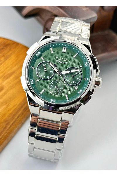 MICHAEL TOMMY 5 Atm Waterproof Steel Case Leather Cord Men's Wristwatch
