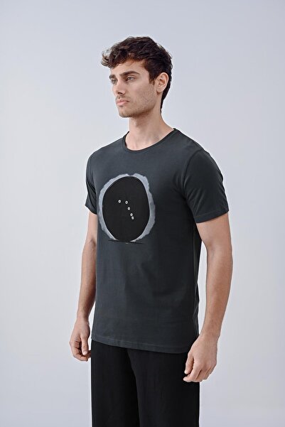 Dembu Dünya Tasarım Pamuk Antrasit T-shirt