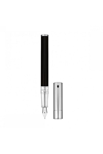 S.T. Dupont Chrome Black Fountain Pen260204