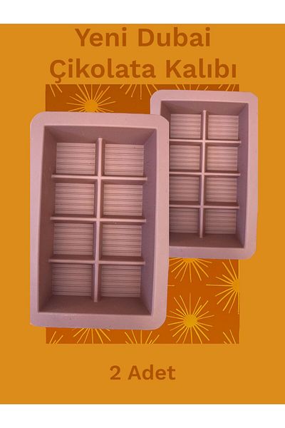 HOLLYHOME 2 Pieces Silicone Dubai Chocolate Mold 8 Compartments 9X14Cm