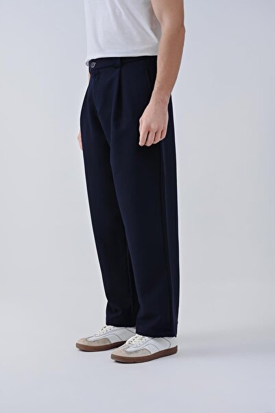 Dembu Lacivert düz kumaş pantolon