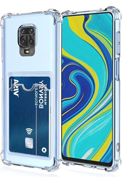 Fibaks Xiaomi Redmi Note 9 Pro/9S Kılıf Kamera Koruma ve Köşe Korumalı Kartlıklı Cüzdanlı Darbe Emici Kapak