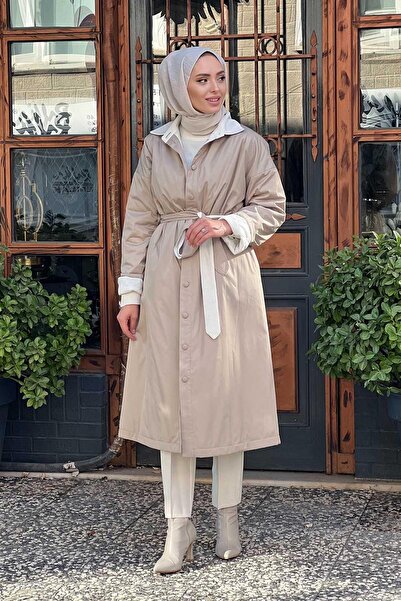 MISS DALIDA Mi̇ss Dalida Beige Knitwear Windbreaker Cap - T25K-8019