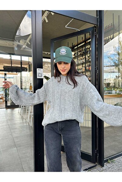 Puella Μαλακό πουλόβερ με γκρι λουκάνικο γιακά