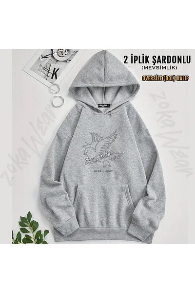 ZOKAWEAR Cry Baby Lil Peep Printed Hooded Oversize Sweatshirt (2 Thread)